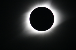 Sun totally eclipsed by the moon known as solar eclipse that appears from the earth
