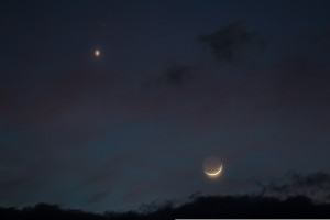  One of the astronomy events of April Moon and Venus conjunction as both are appearing very close in the night sky