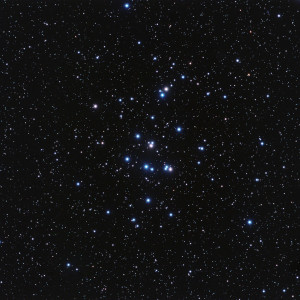 Beehive cluster of stars, shines brightly in the night sky