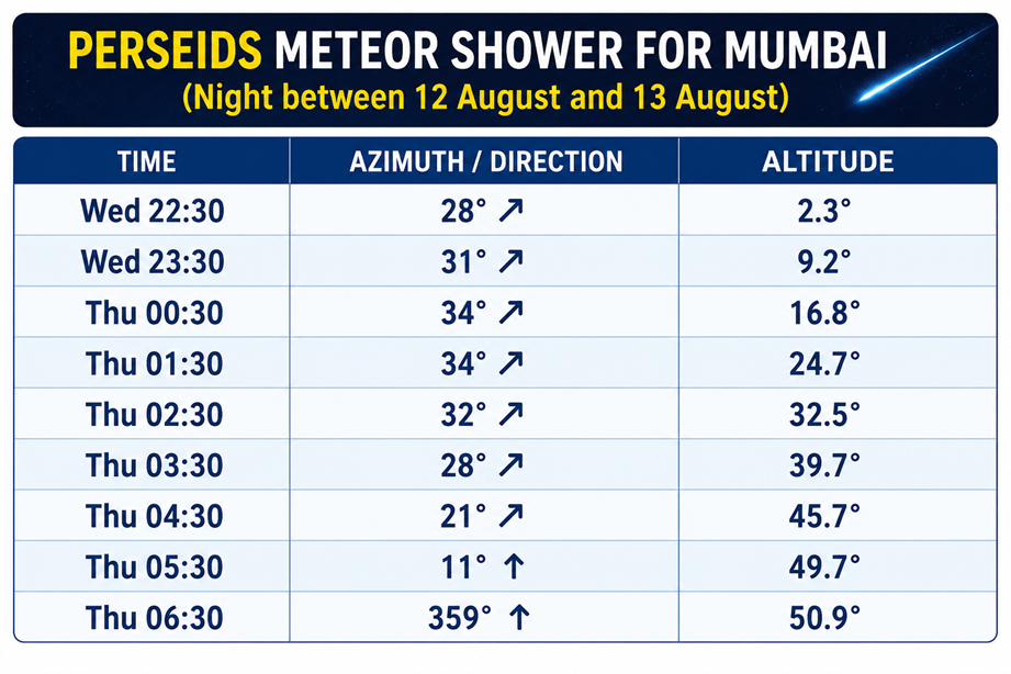 perseids meteor shower 2026 from India