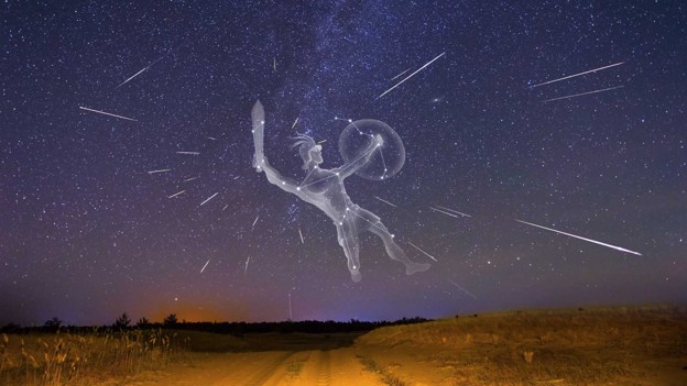 Orionids Meteors Streaking through the sky